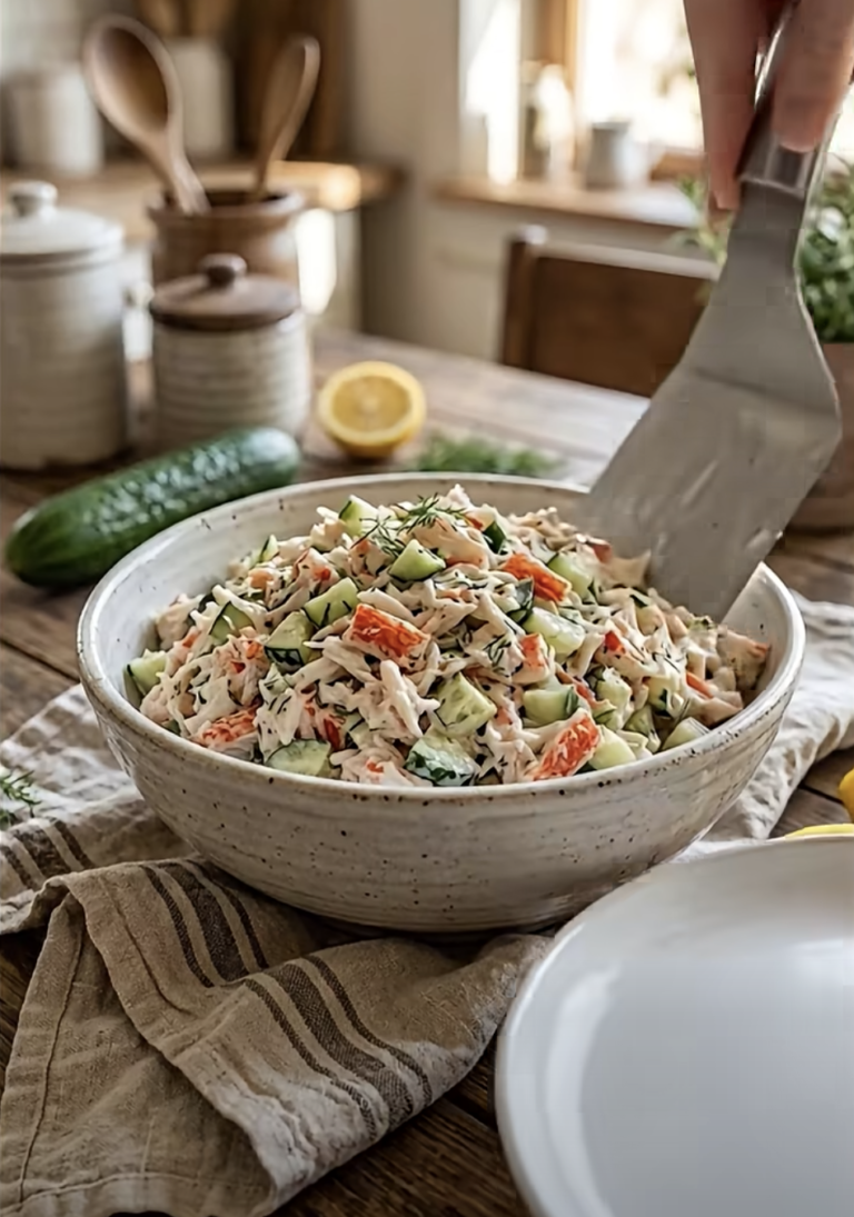 Creamy Crab & Cucumber Salad – Easy, Fresh, and Delicious Recipe