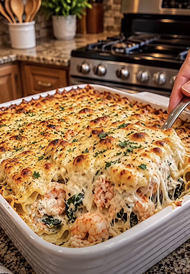 Seafood Lasagna with Shrimp and Crab – Creamy, Cheesy Baked Recipe