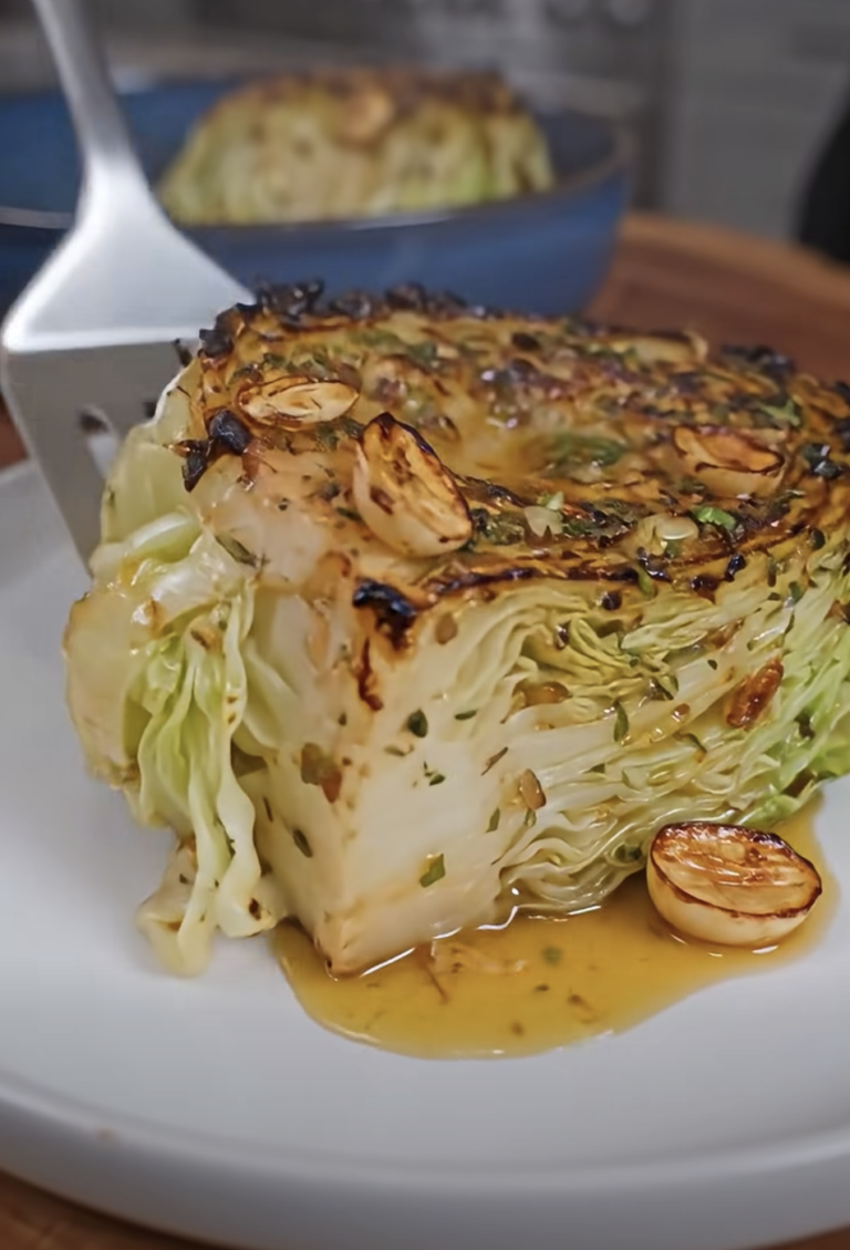Whole Roasted Cabbage – Easy Oven-Baked Recipe with Crispy Golden Leaves