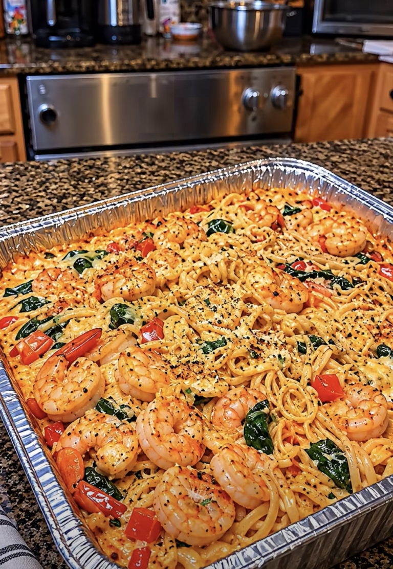 Creamy Cajun Shrimp Pasta Bake – Cheesy, Spicy & Irresistibly Delicious