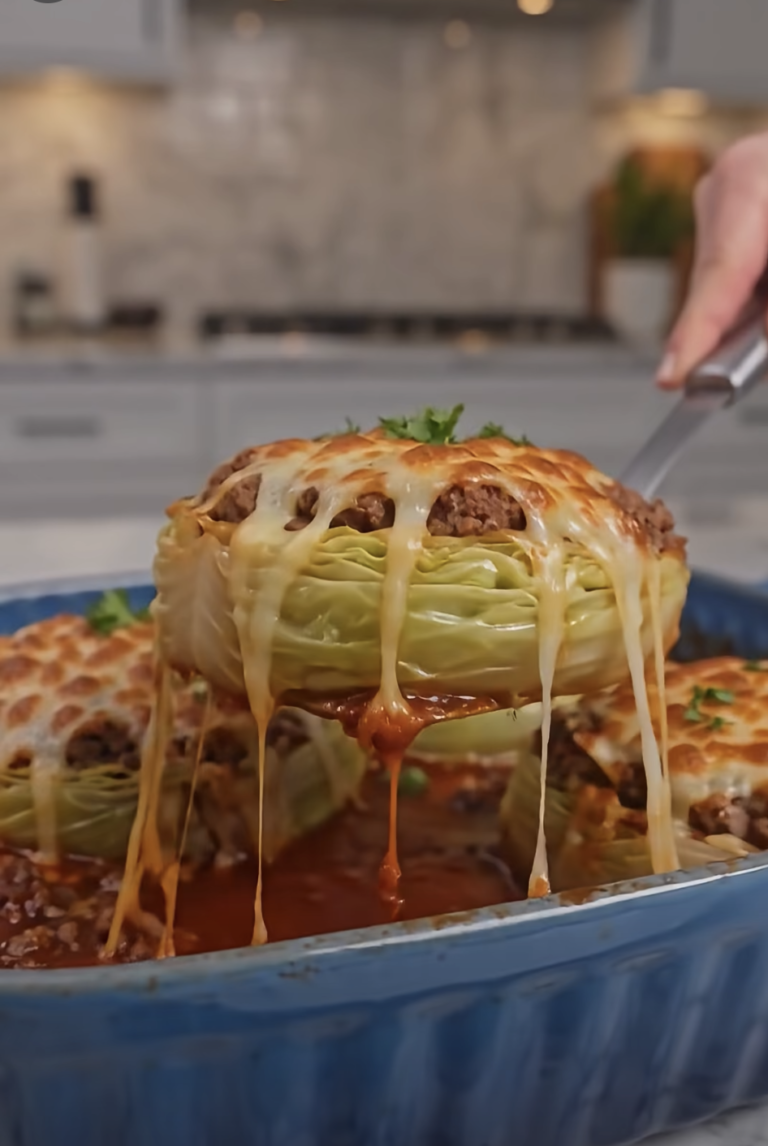 Cheesy Beef-Stuffed Cabbage Steaks – Easy Oven-Baked Comfort Food