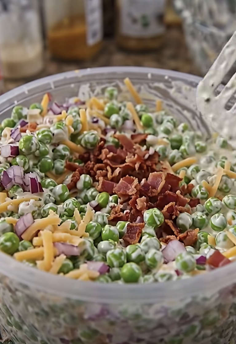 Creamy Bacon Pea Salad – Sweet, Crunchy & Delicious Classic Recipe