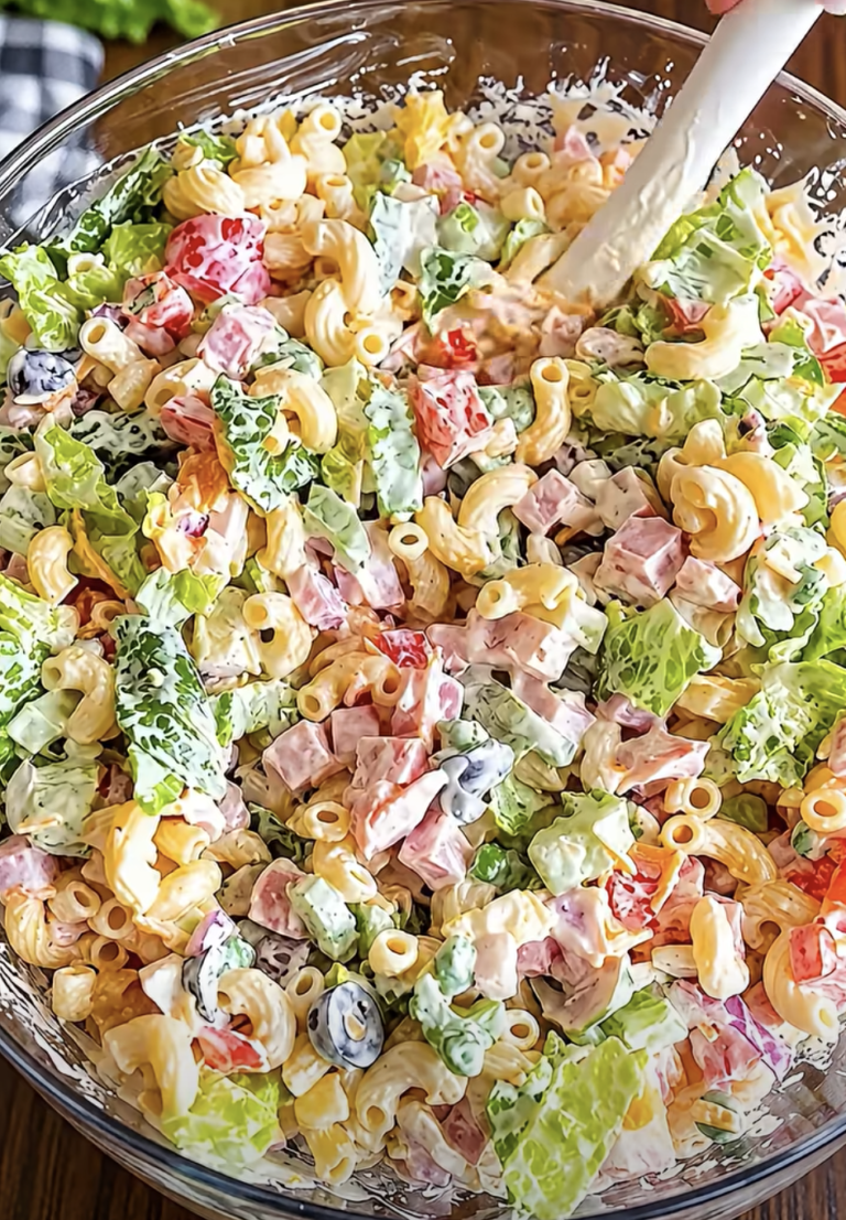 Creamy Macaroni Salad with Ham and Veggies – Easy Classic Potluck Recipe