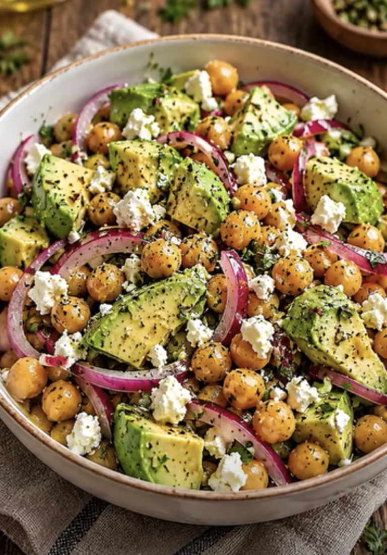 Chickpea Avocado Feta Salad – Fresh & Easy Mediterranean Recipe