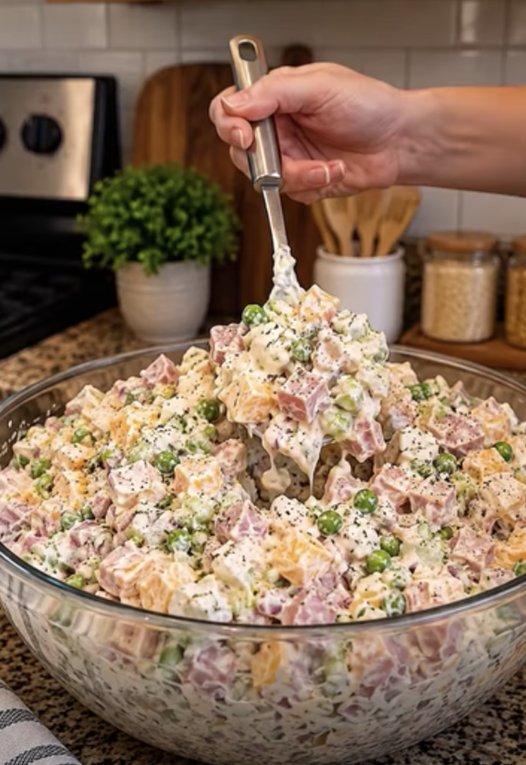 Cheap, Easy & High-Protein Chicken Ham and Pea Salad – Creamy Budget-Friendly Recipe