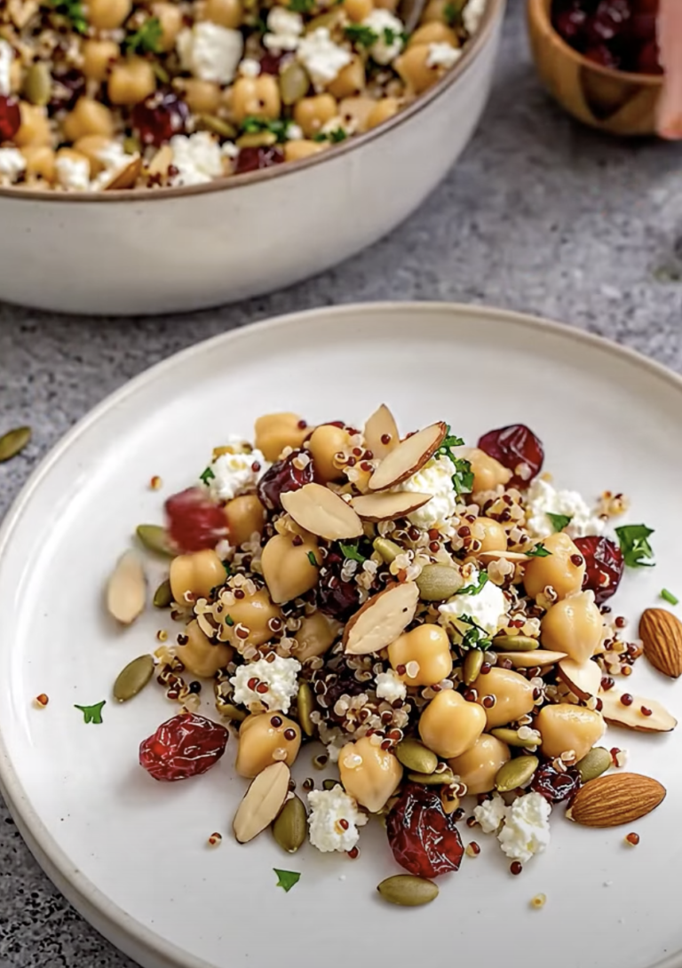 Crunchy Chickpea, Quinoa & Cranberry Salad – Fresh, Colorful, and Delicious