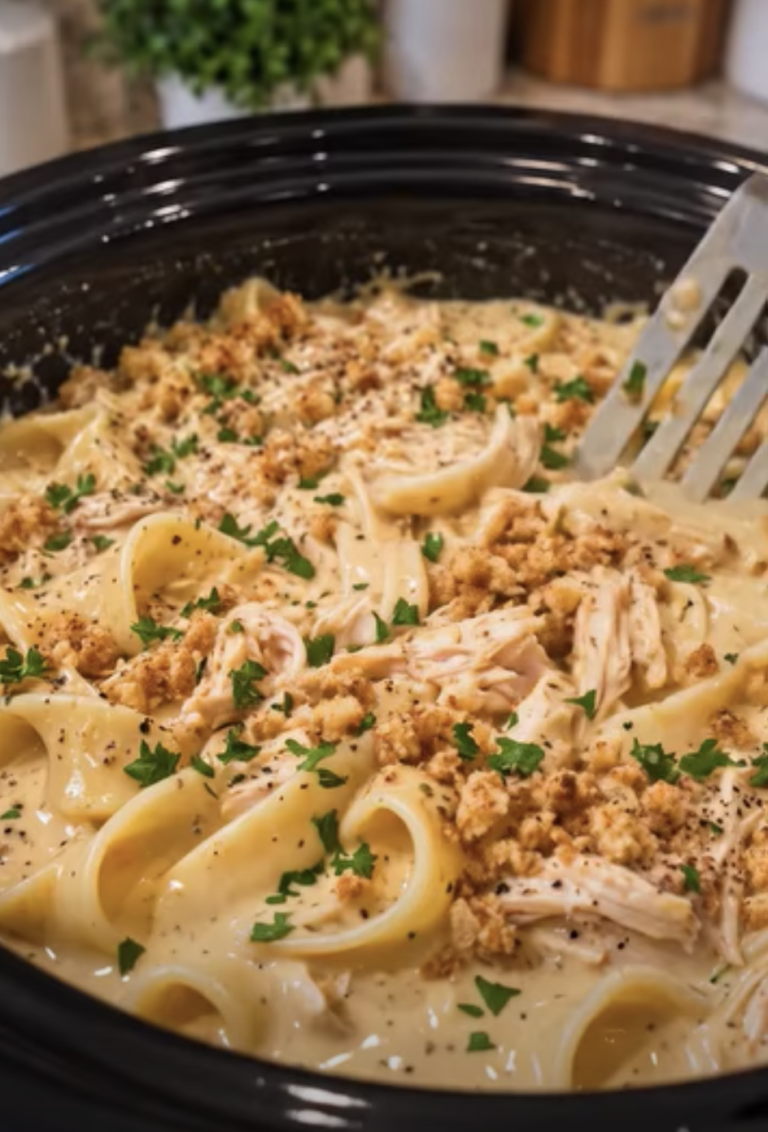 Creamy Slow Cooker Amish Chicken Stuffing Noodles – Easy Comfort Food Dinner