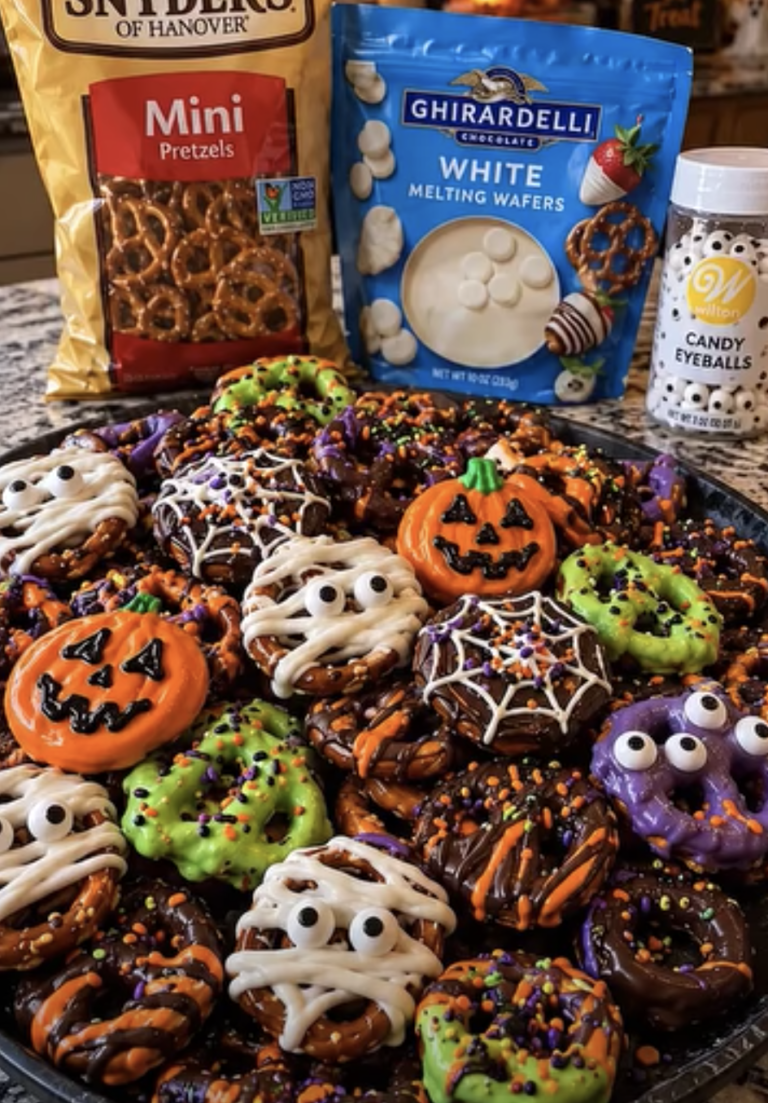 Halloween Pretzels – Easy Sweet and Salty Halloween Party Treats