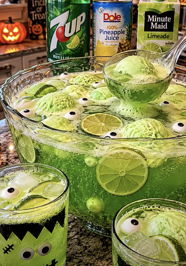 Frankenstein Green Punch – Easy Fizzy Halloween Party Drink