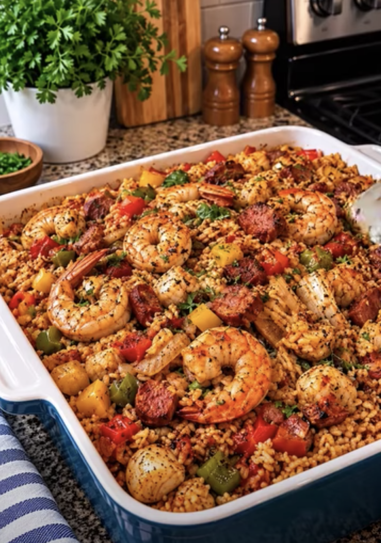 Seafood Dirty Rice with Turkey Bacon & Chicken Ham – A Flavorful Cajun Dinner