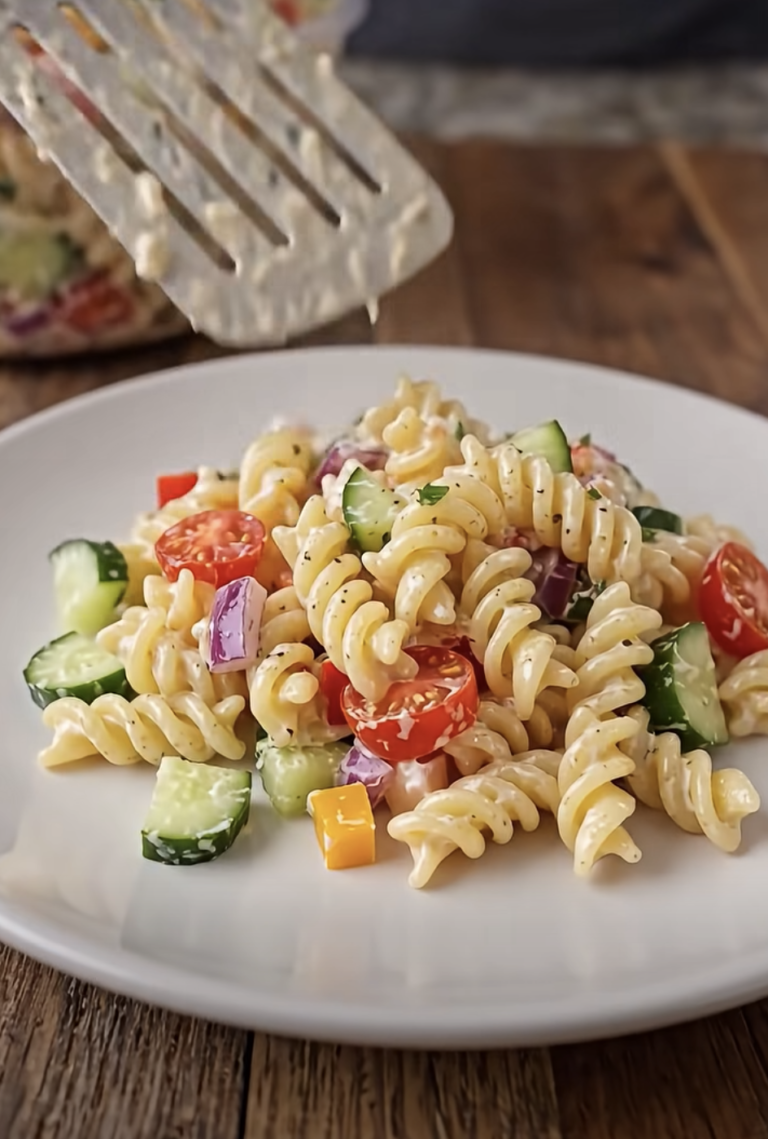 Creamy Pasta Salad – Easy, Colorful, and Perfect for Every Gathering