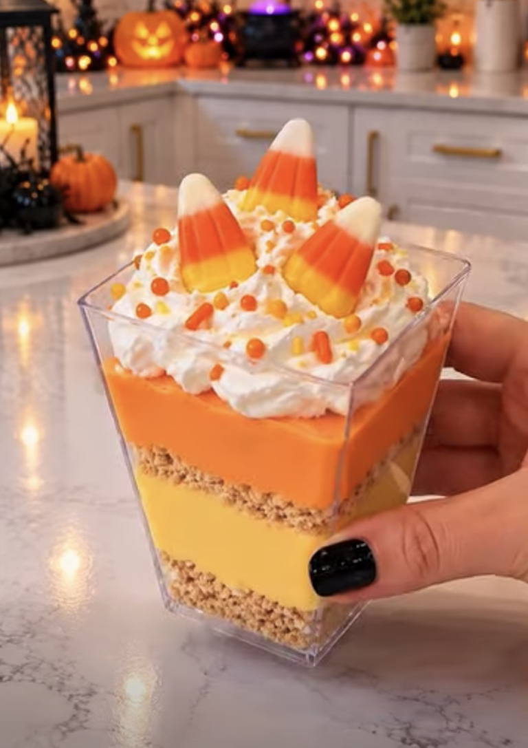 Vanilla Candy Corn Oreo Cups – Easy No-Bake Halloween Dessert