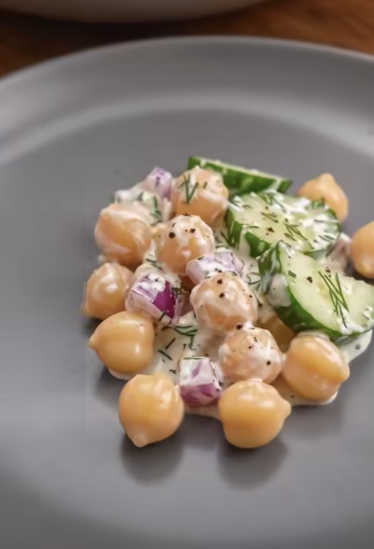 Creamy Cucumber Chickpea Dill Salad – Easy, Fresh, and Healthy Mediterranean-Inspired Recipe