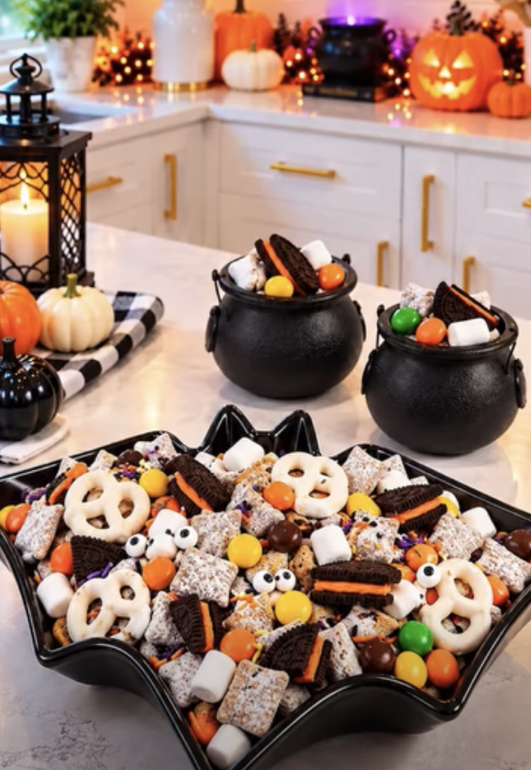 Cookies & Scream Halloween Muddy Buddies – Easy Spooky Party Snack
