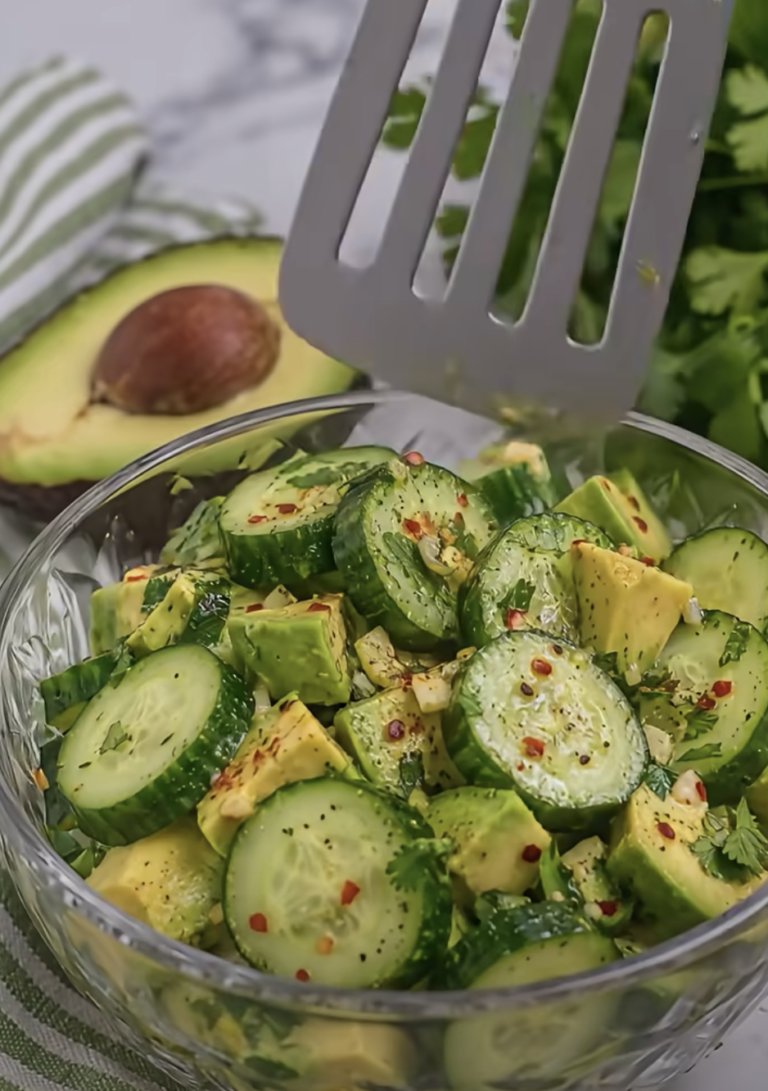 Zesty Avocado Cucumber Salad with Herbs and Chili Flakes – Fresh and Easy Recipe