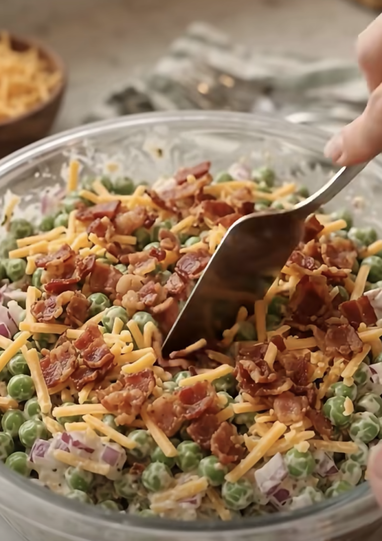 Turkey Bacon Pea Salad – Creamy, Crunchy, and Delicious