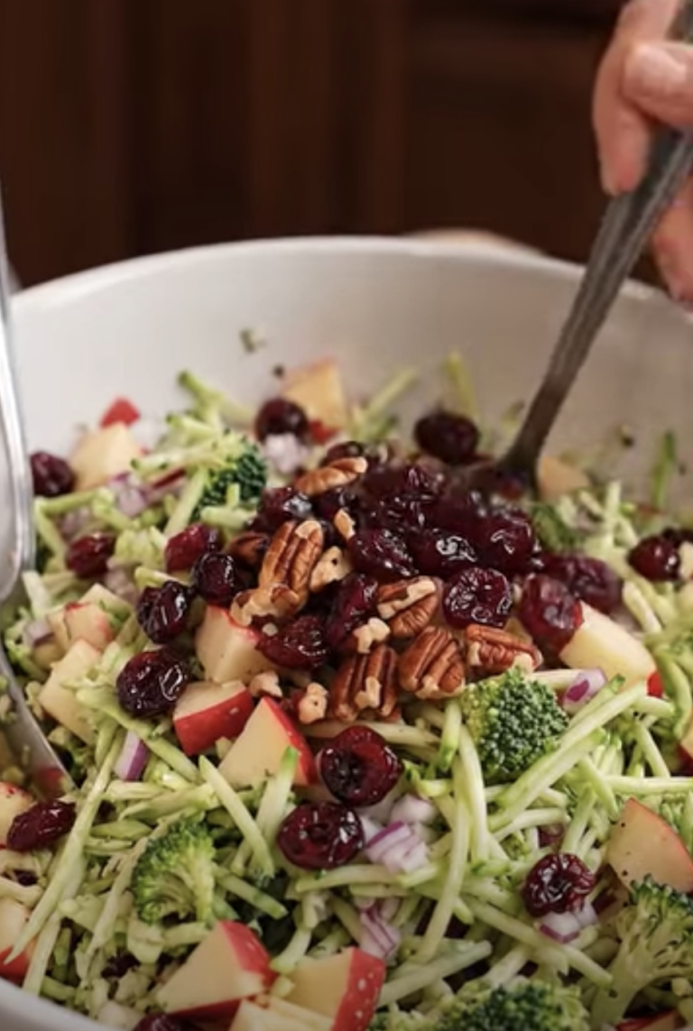 Apple Cranberry Broccoli Slaw Salad – Easy Creamy, Crunchy Side Dish