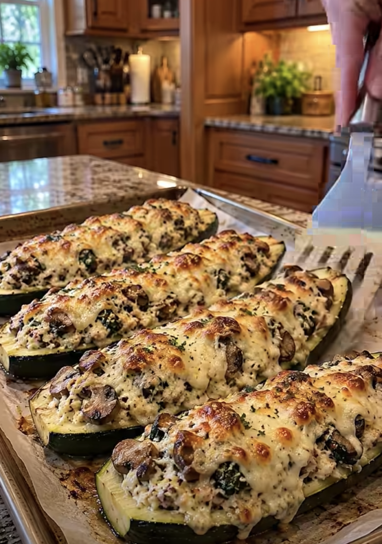 Spinach, Mushroom, and Ricotta Stuffed Zucchini – Easy Cheesy Zucchini Boats
