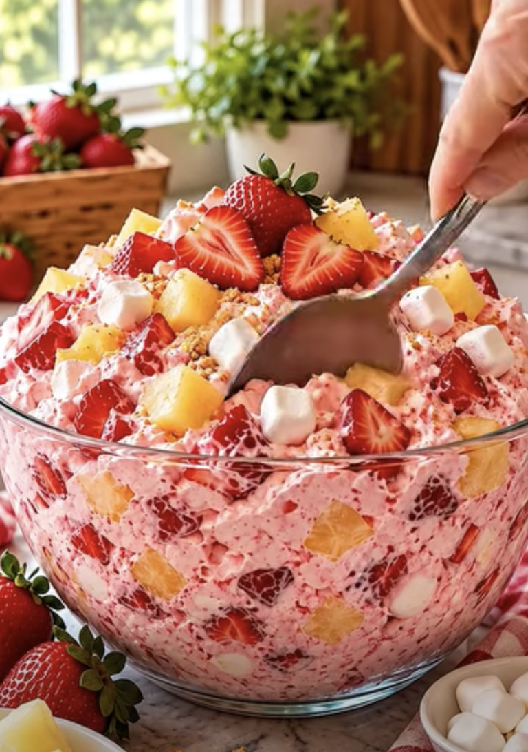 Strawberry Fluff Salad – Sweet, Creamy & Irresistible!